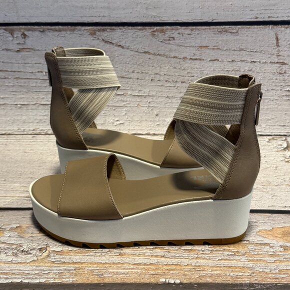 Sorel Cameron Strap Ankle Sandals Women’s 8 Beige Nude Platform NWOT - Picture 1 of 5